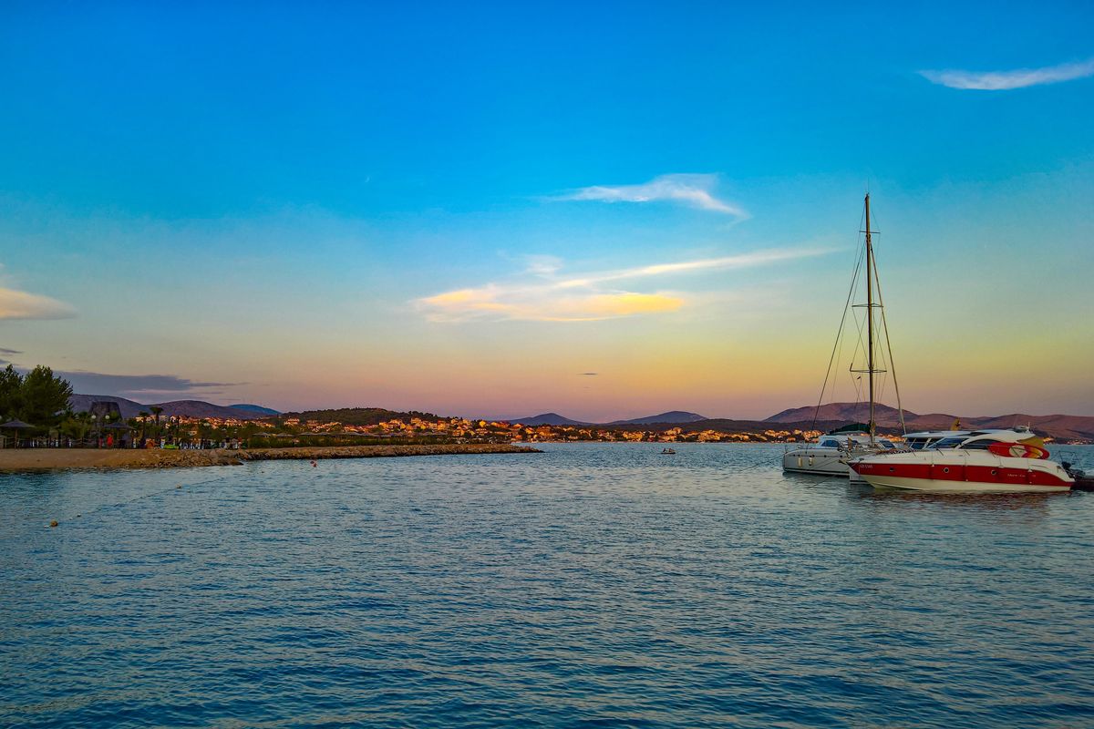 Luxury romantic yacht charter Croatia Adriatic coastal scenery